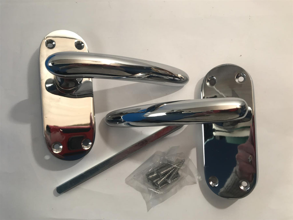 Polished Chrome Lever Latch Passage Handles (Pair)