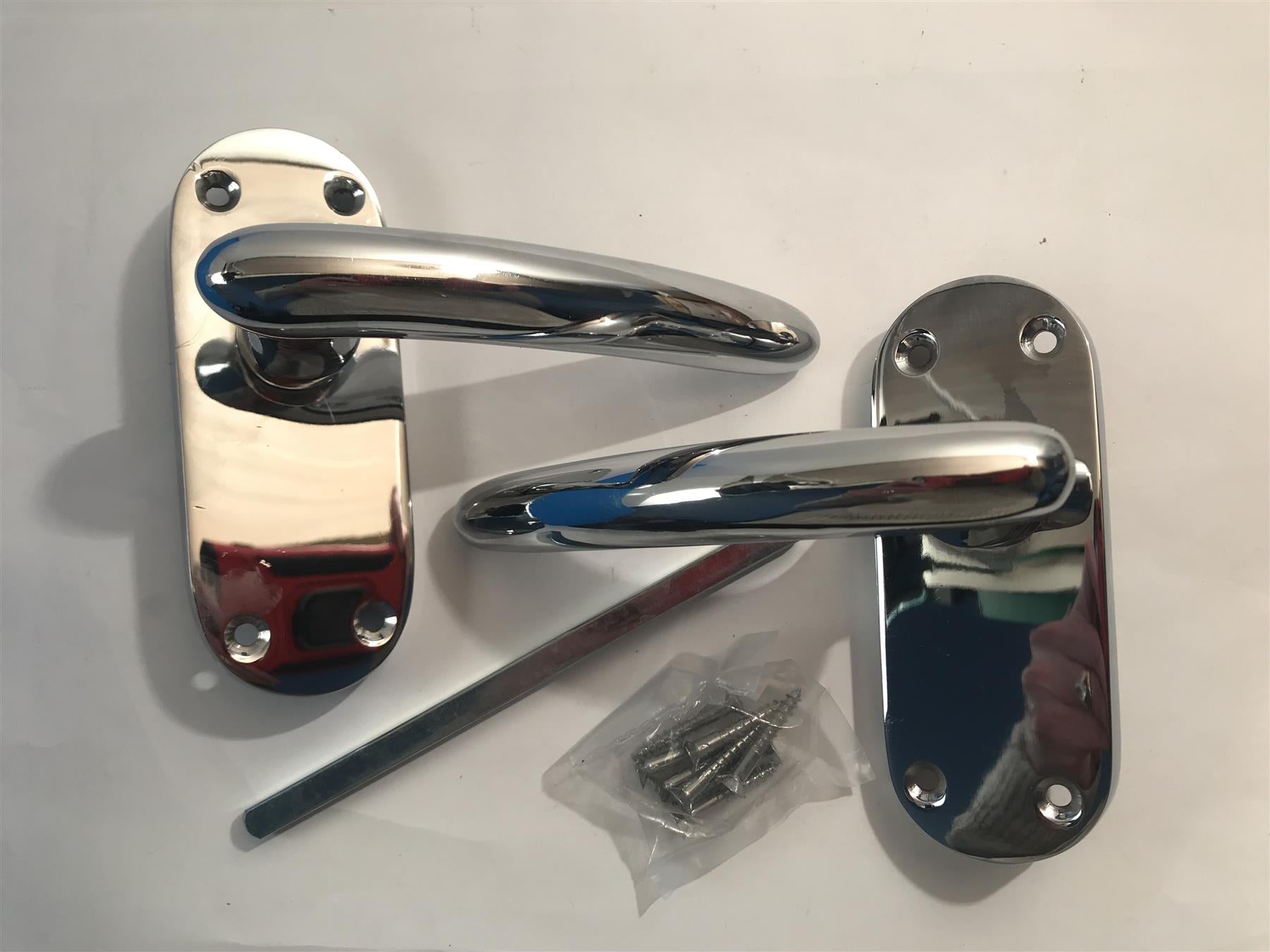 Polished Chrome Lever Latch Passage Handles (Pair)