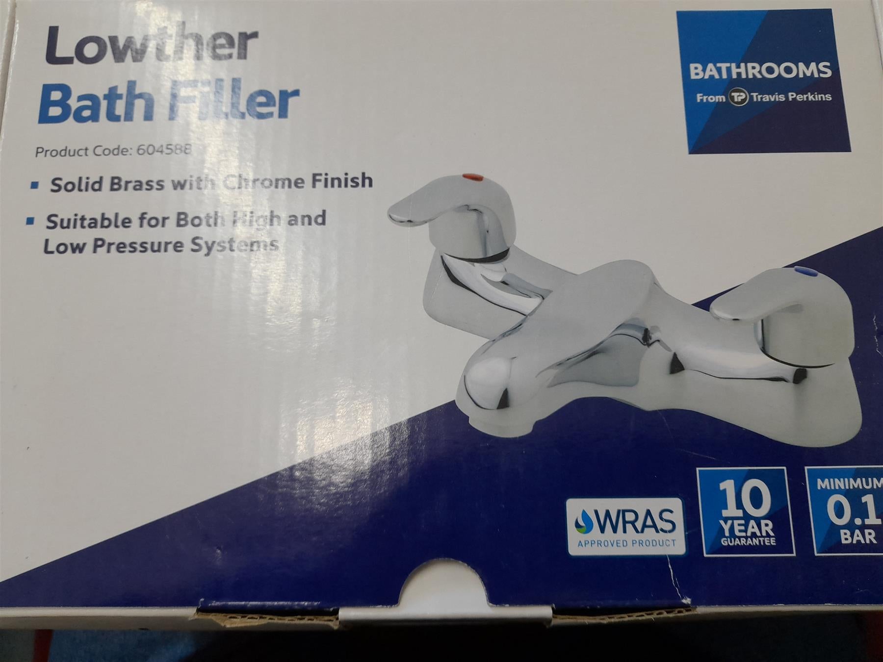 Lowther Bath Filler Mixer Tap Chrome Finish 604588 Travis Perkins