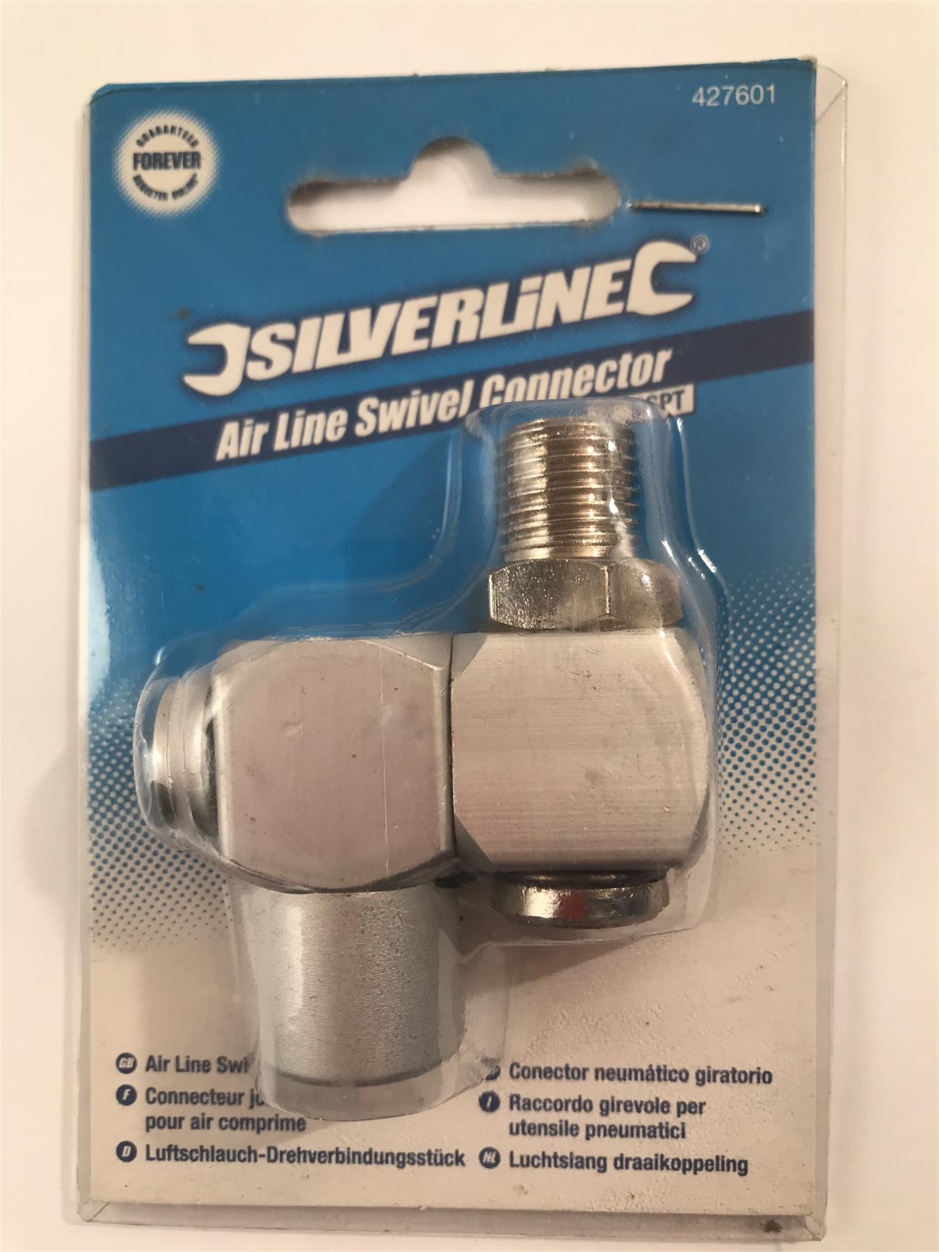 Silverline Air Line Swivel Connector 1/4'' BSPT Anodised Aluminium 427601