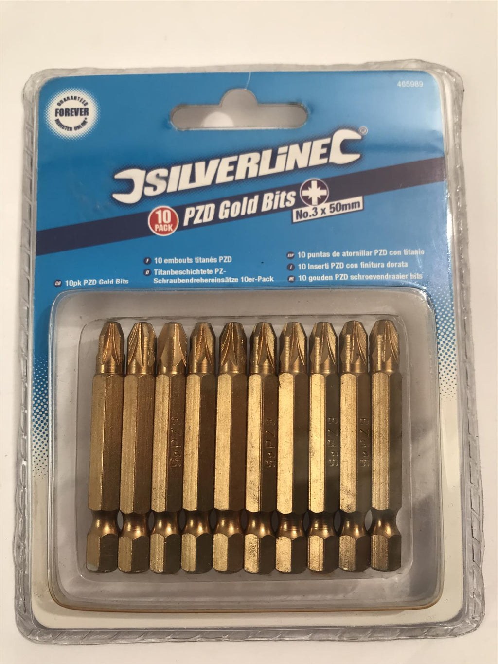 Silverline 465989 PZD Gold Screwdriver Bits No.3 x 50mm (10 Pack)