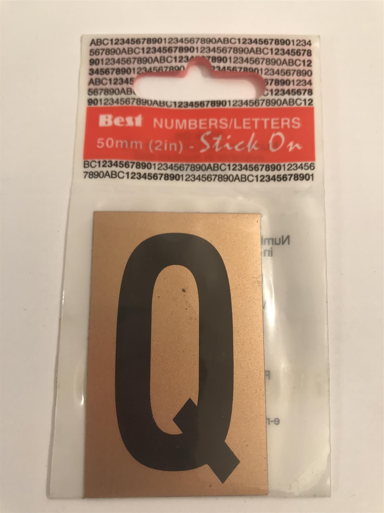 Best Gold/Black Letter Q Self Adhesive 1" x 2"