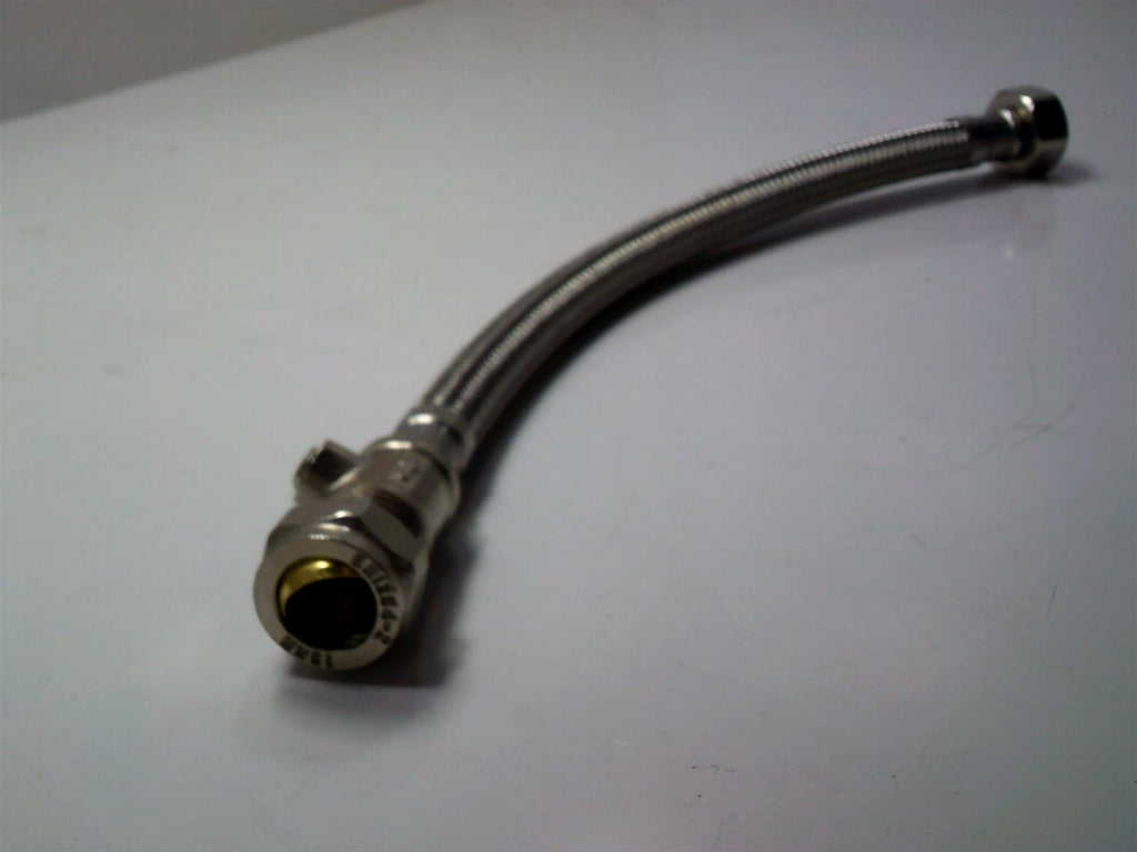 15mm x 1/4" BSP Wras Flexi Hose With isolator