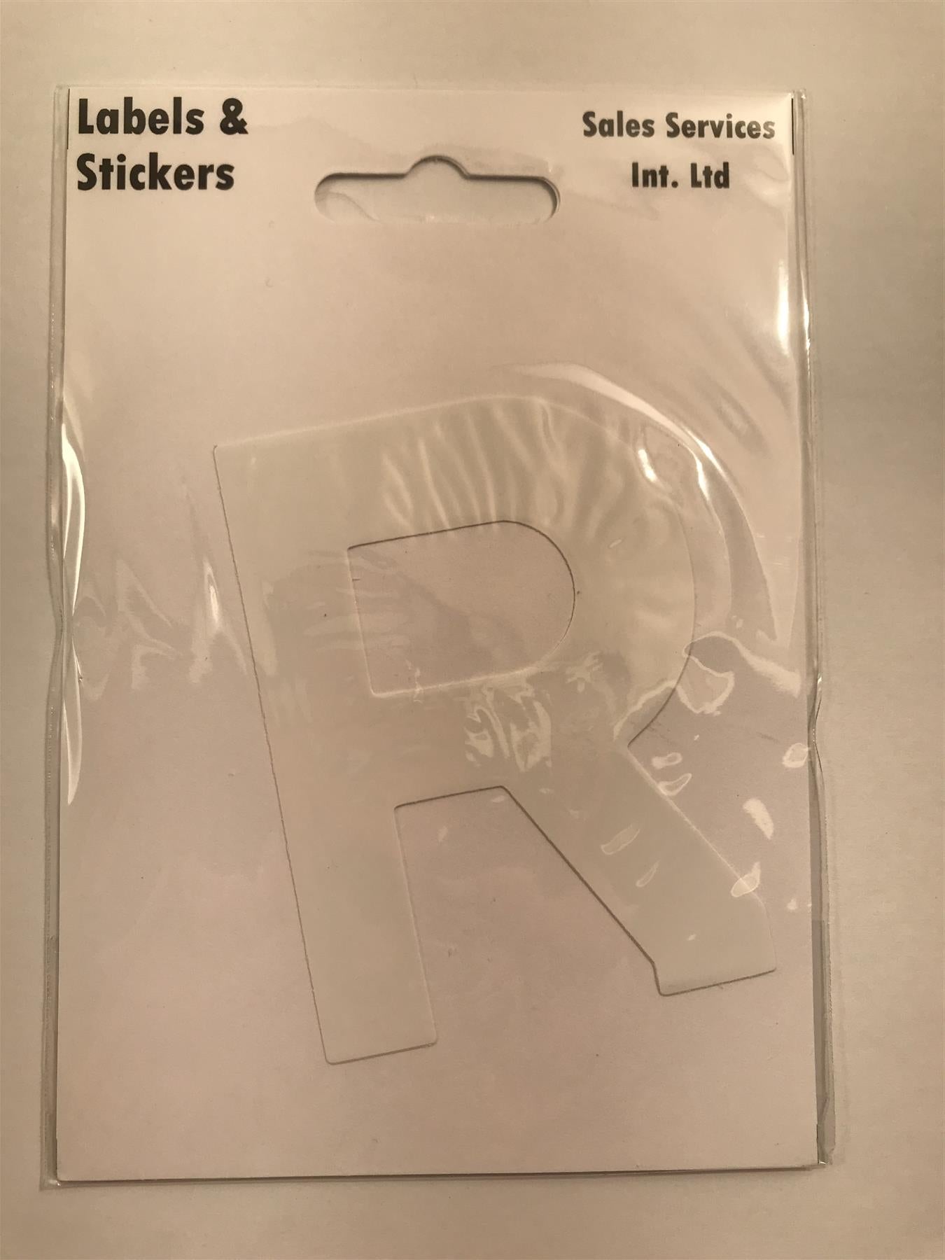 White Letter R Self  Adhesive Waterproof Sticker 8 x 6cm