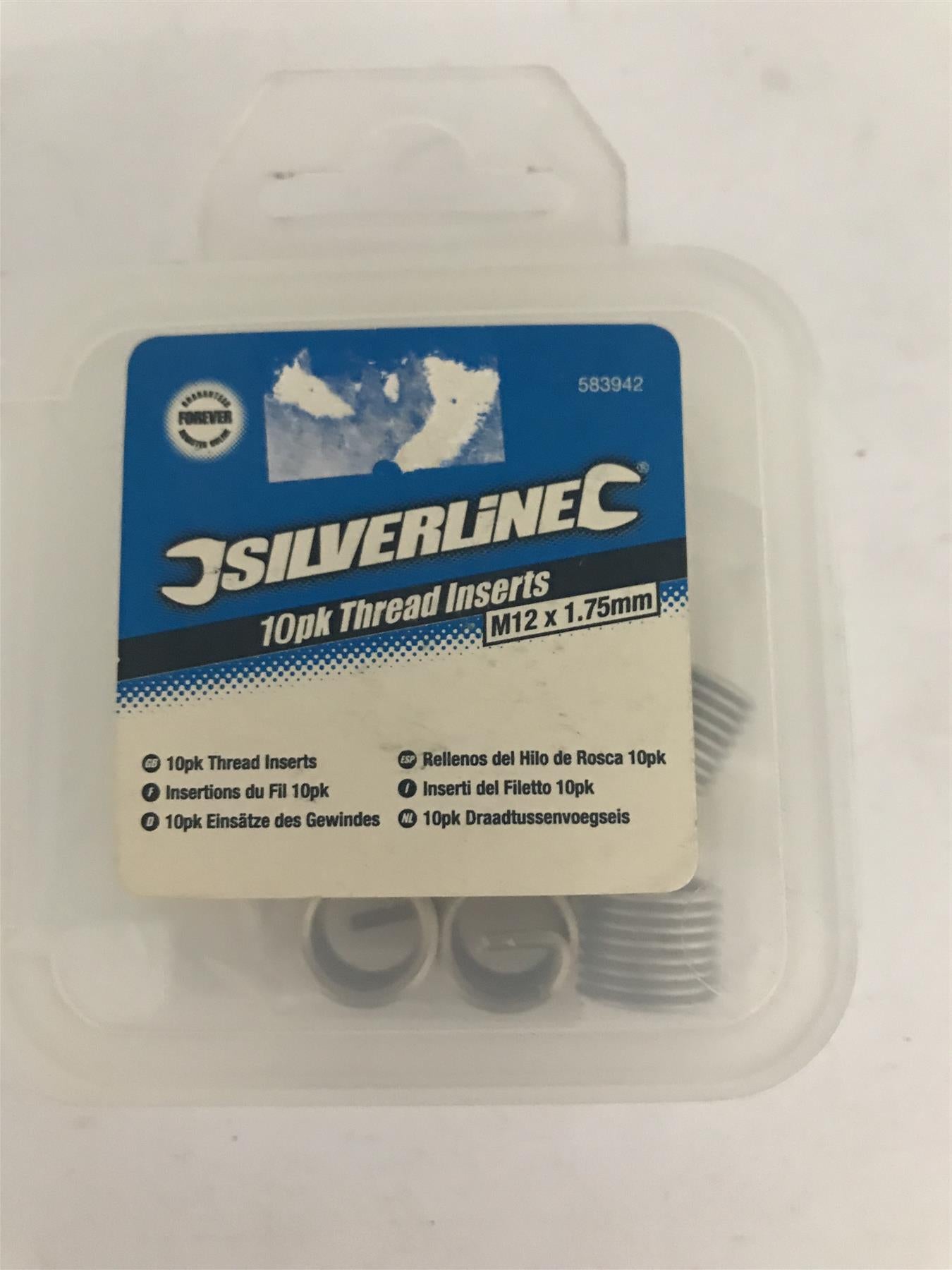 Silverline Thread Inserts M12 x 1.75mm (10 Pack)  583942