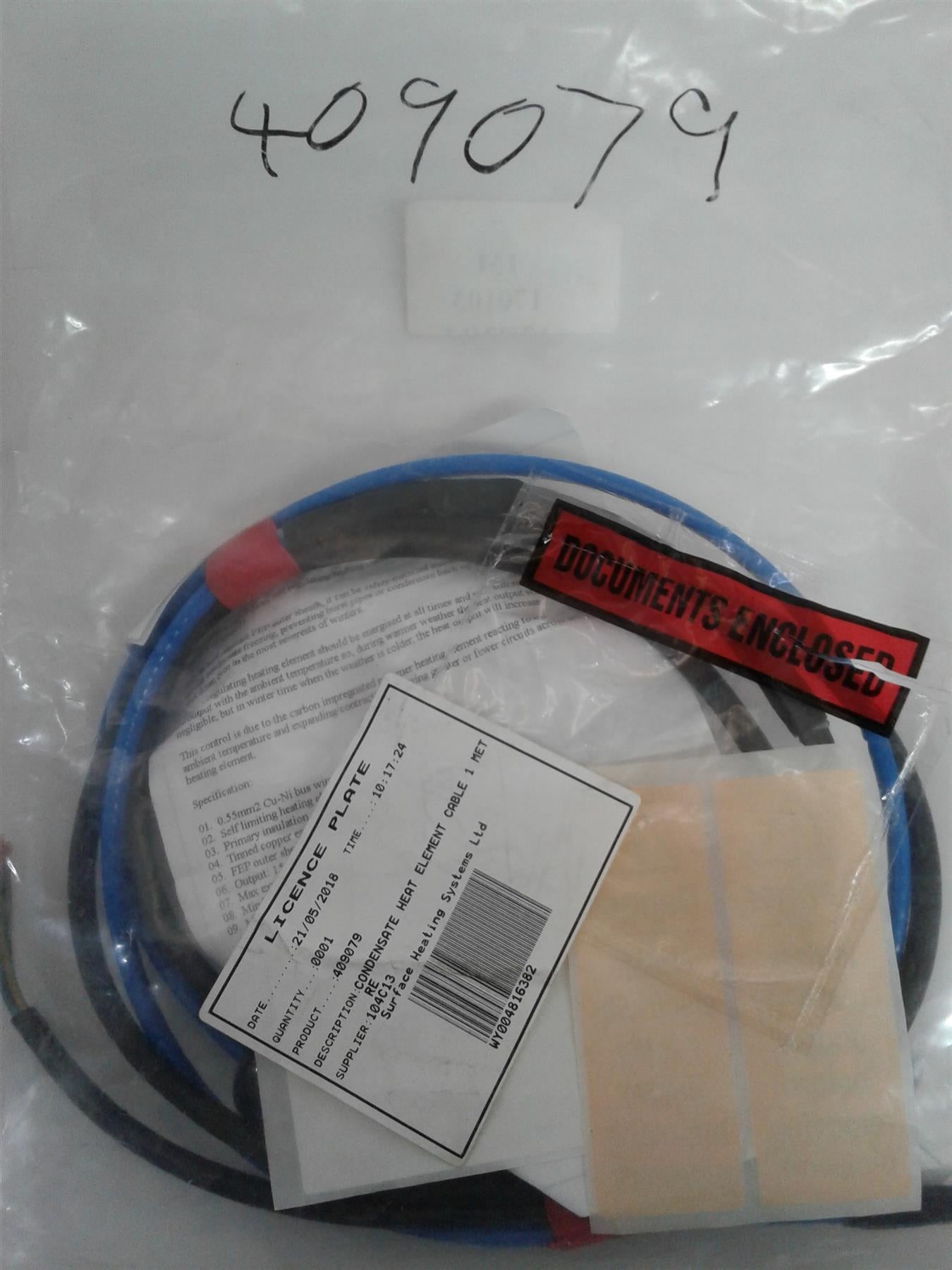 NEW  CONDENSATE HEAT ELEMENT CABLE 1 METER 409079