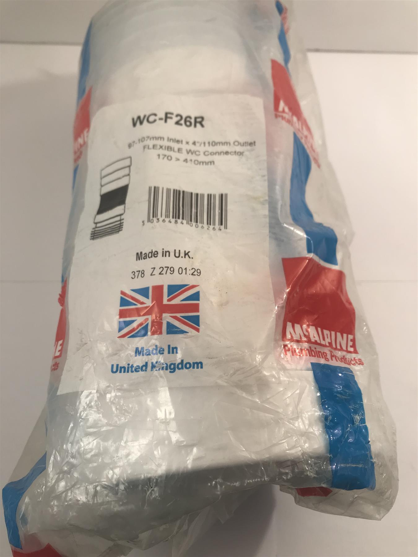 McAlpine WC-F26R Flexible W.C Pan Toilet Connector