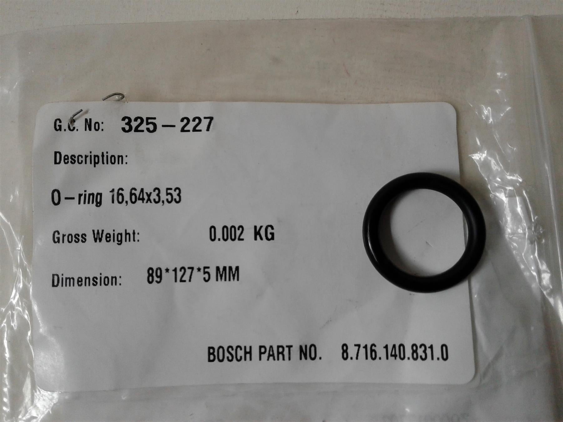 NEW WORCESTER HIGHFLO O RING 16.64X3.53 87161408310 (89X127X5mm)