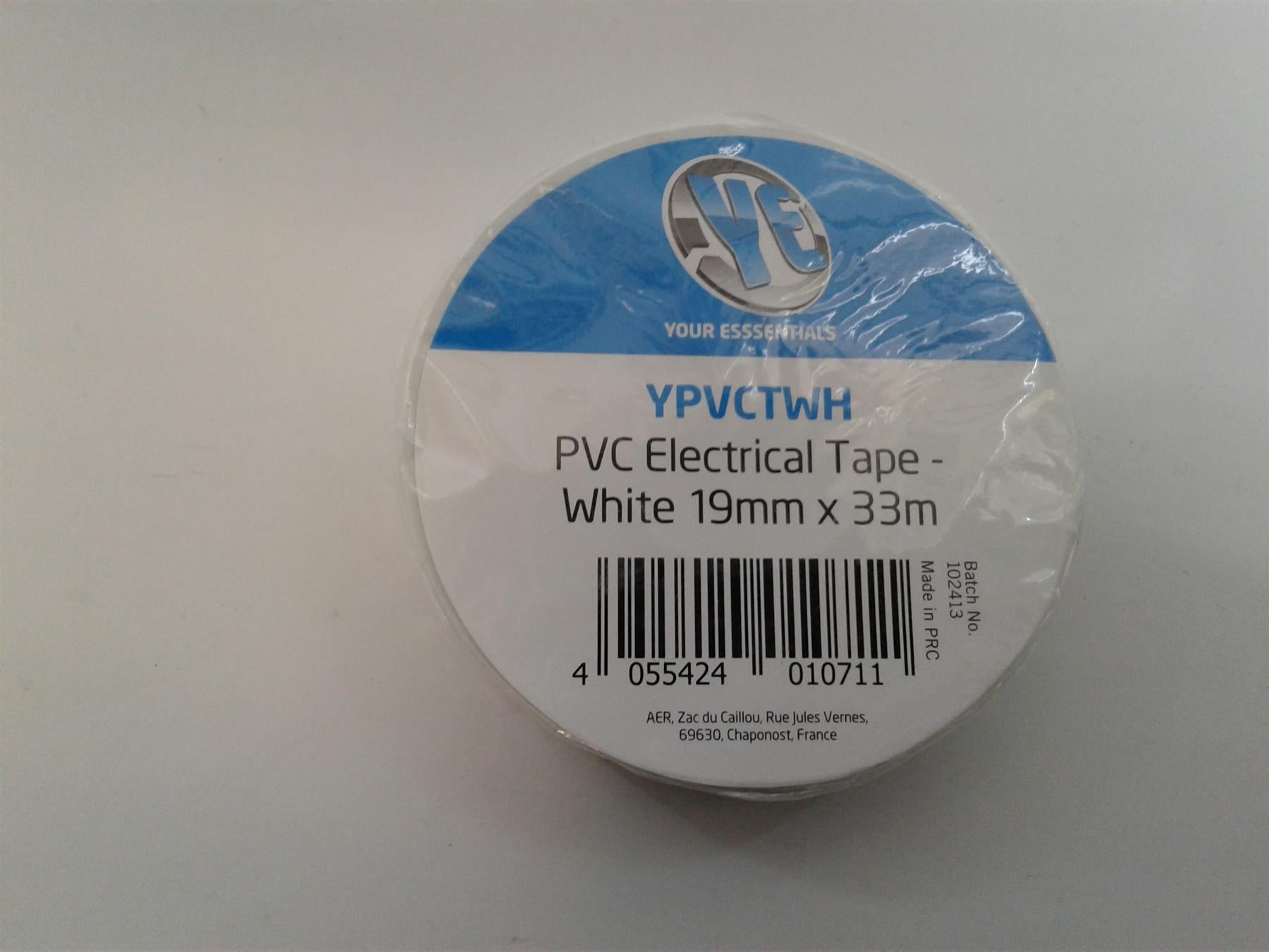 NEW YOUR ESSENTIALS PVC ELECTRICAL TAPE WHITE 19MM X 33MM YPVCTWH