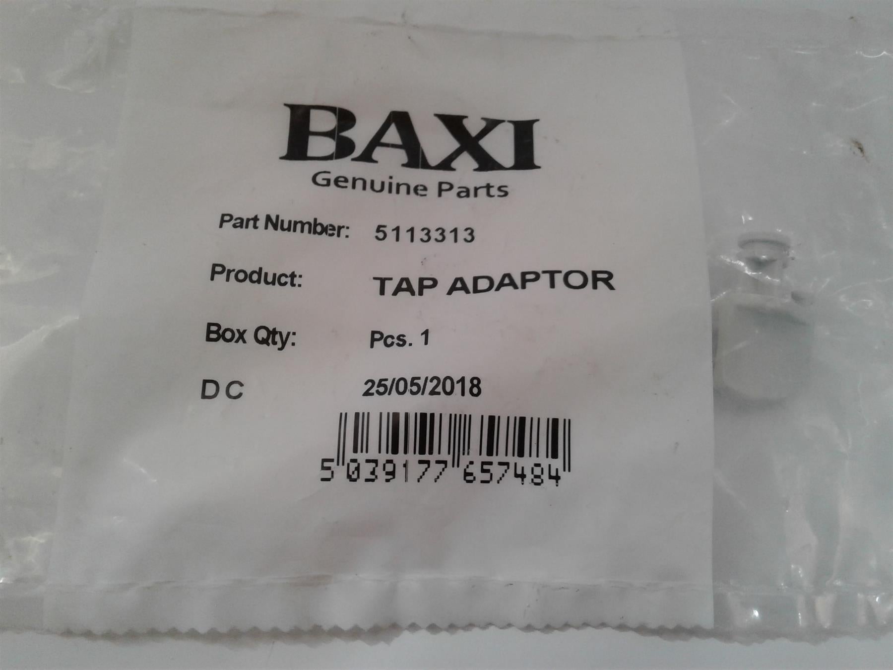 NEW BAXI 5113313 FLUE ADAPTOR TAP COMBI INSTANT BOILER SPARES