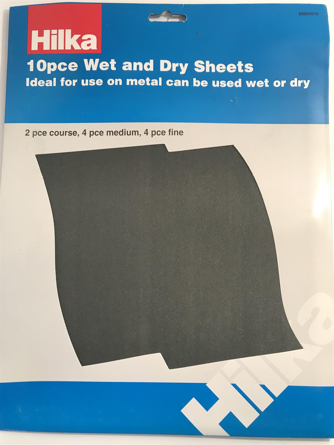Hilka 10pc Wet and Dry Sheets Course, Medium, Fine 68902010