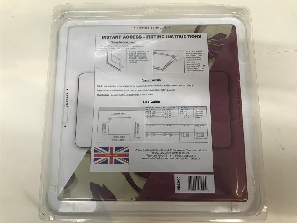 Airflow Access Panel 307mm x 307mm (12" x 12") PB83030