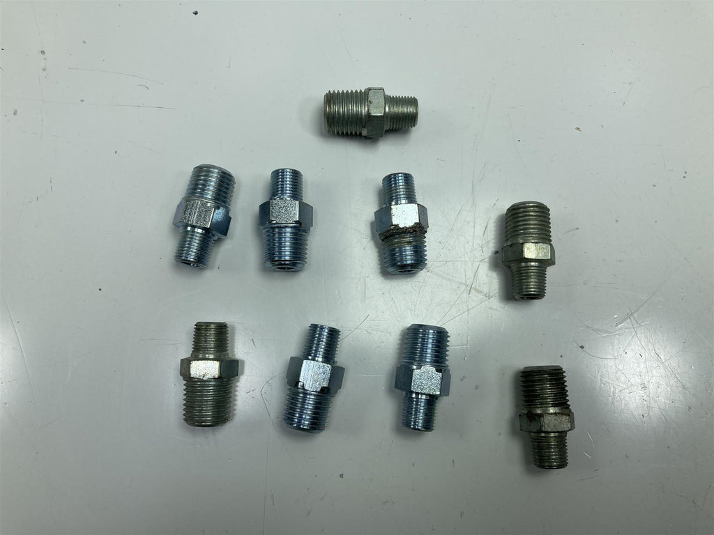 Galv steel hex nipple-145g 1/4 x 1/8
