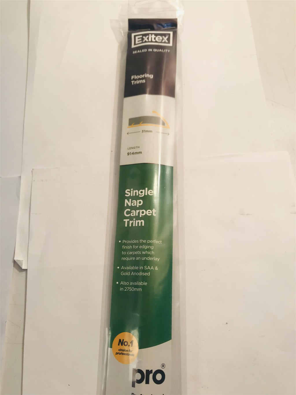 Exitex Single Nap Carpet Trim Silver  914mm SNCT