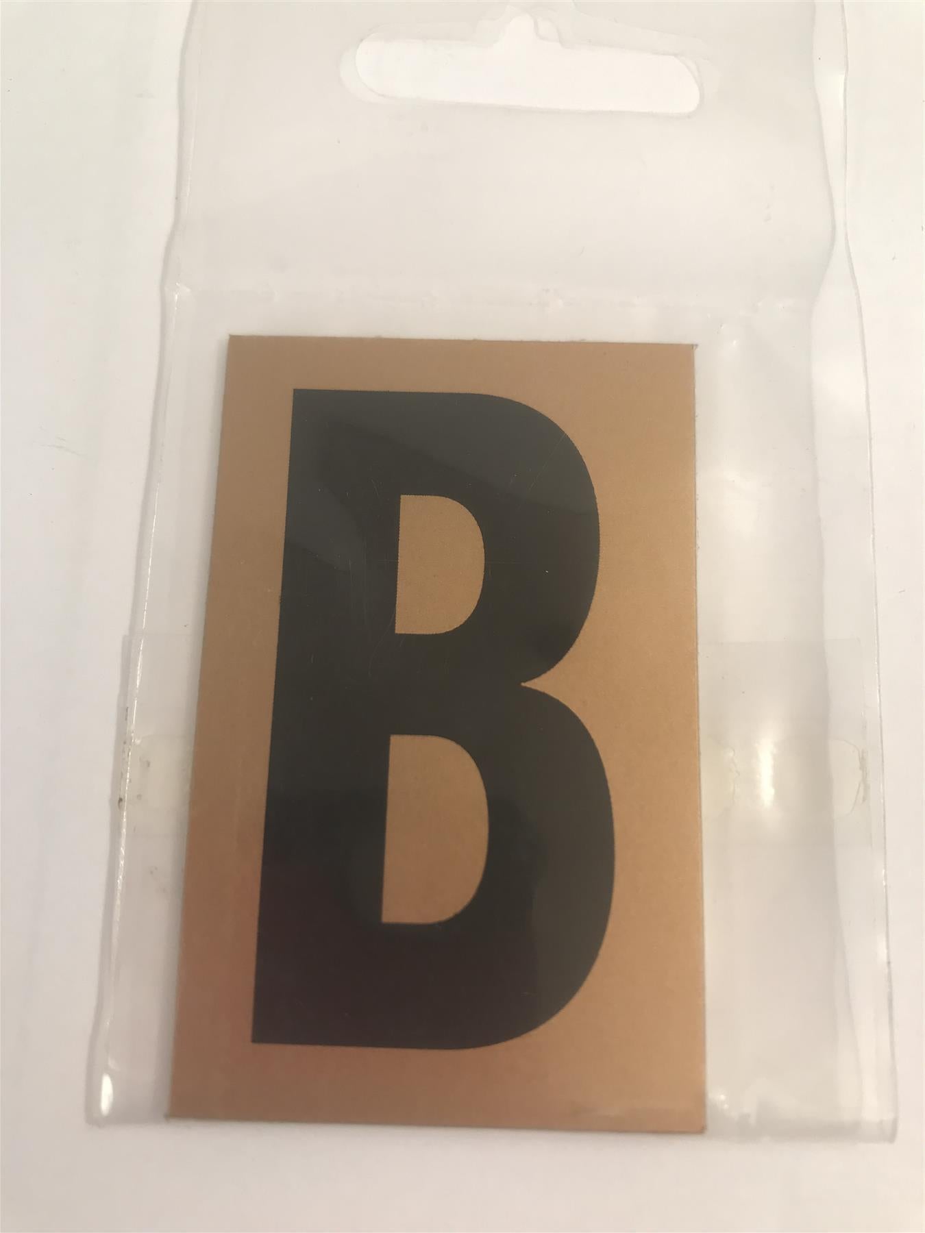 Gold/Black Letter B Self Adhesive 1" x 2"
