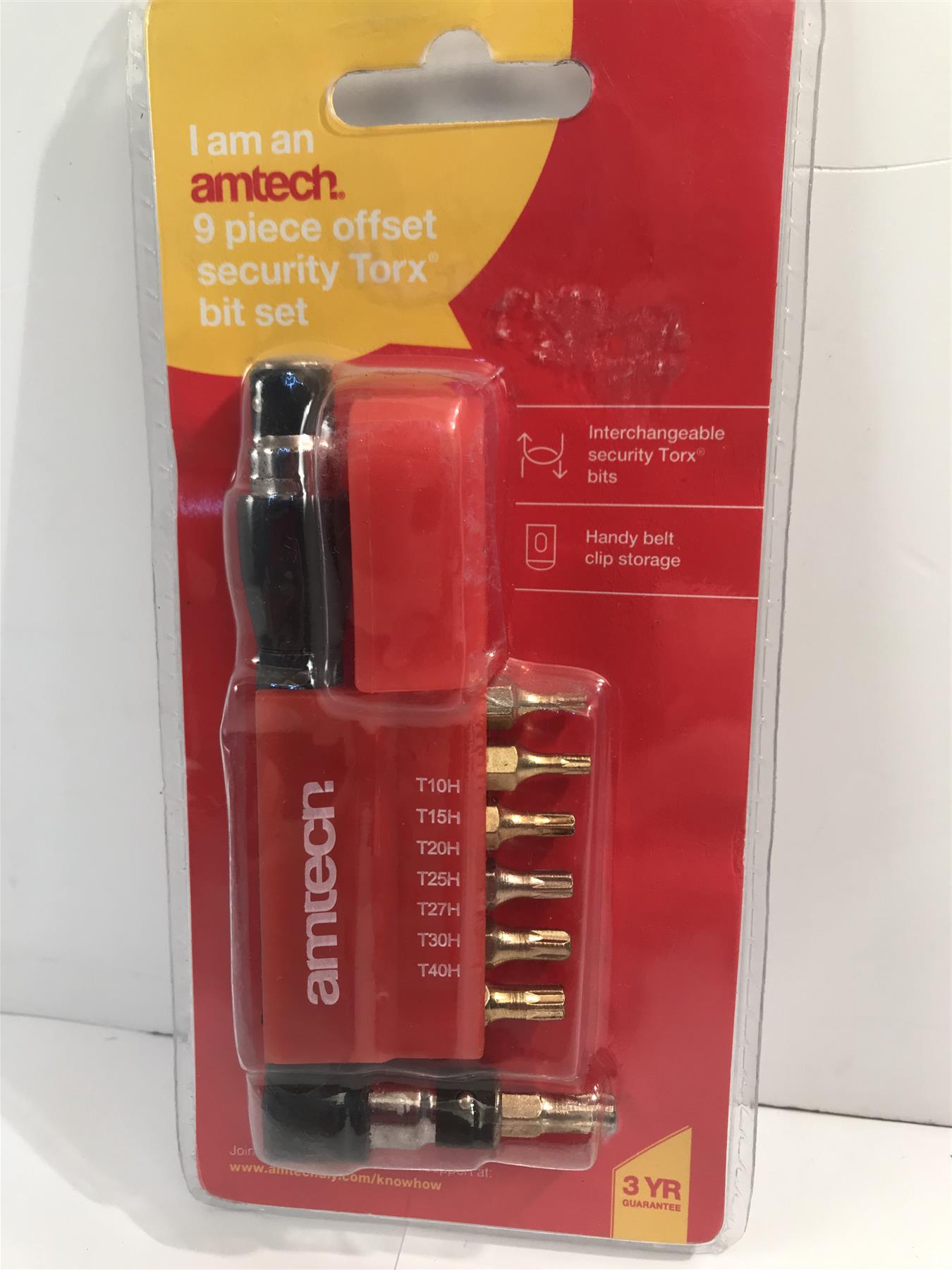 Amtech 9pc Offset Torx Bit Set Straight & 90° Angle Driver