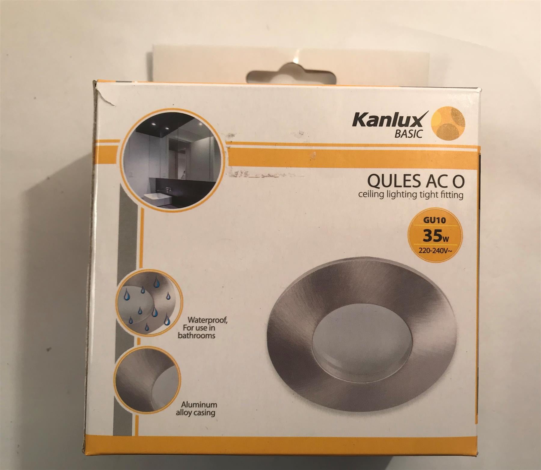 Kanlux QULES AC O Ceiling Lighting Tight Fitting GU10 LED Chrome Round 23604