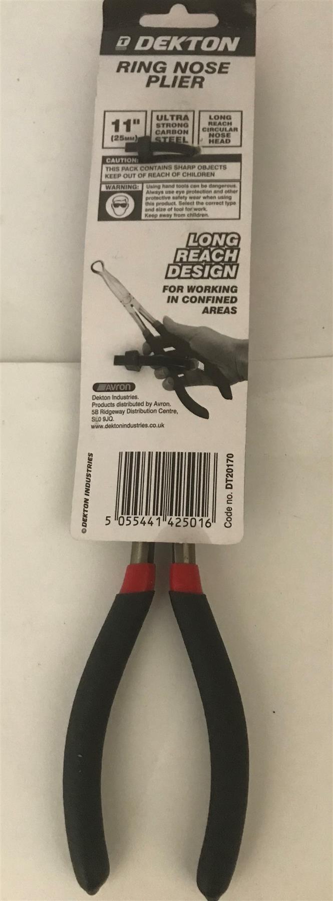 Dekton 11" (25mm) Ring Nose Plier - Ultra Strong Carbon Steel