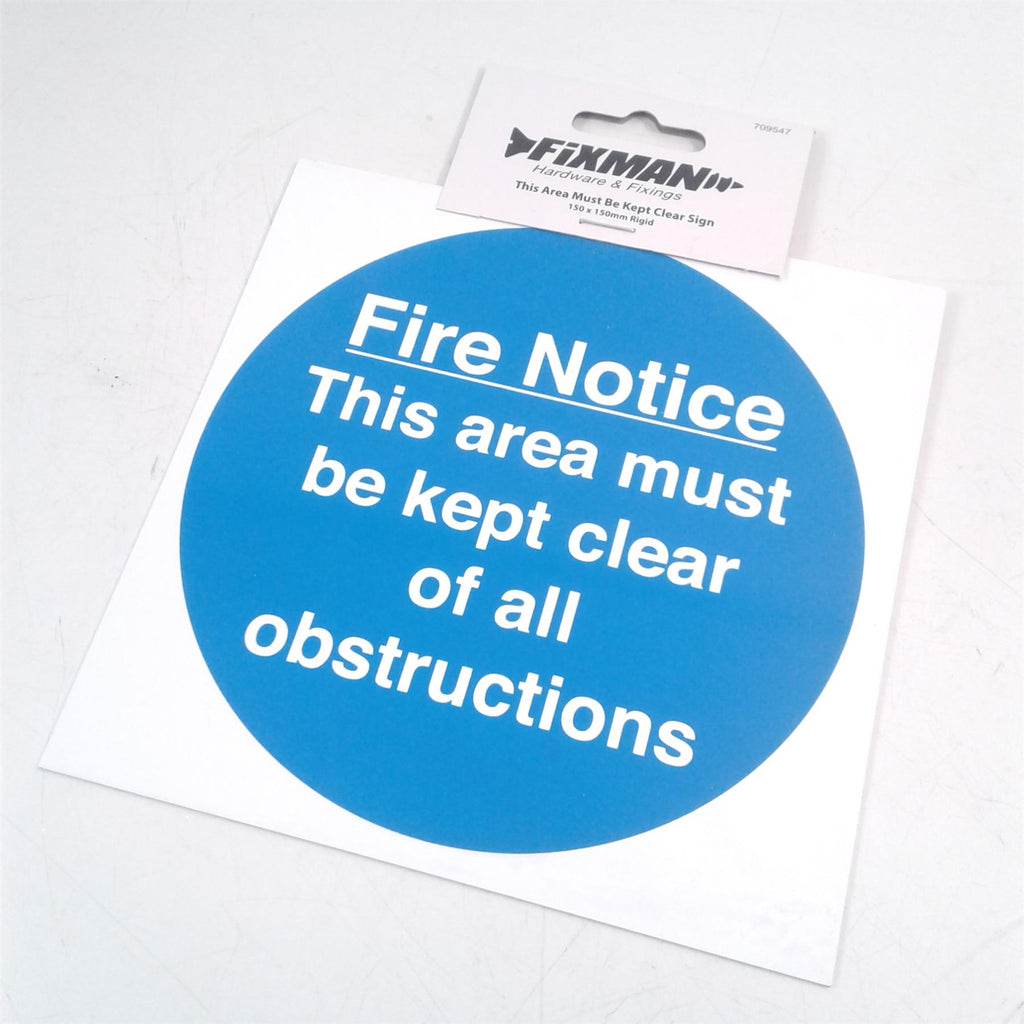 This Area Must Be Kept Clear Rigid Sign 150 x 150mm