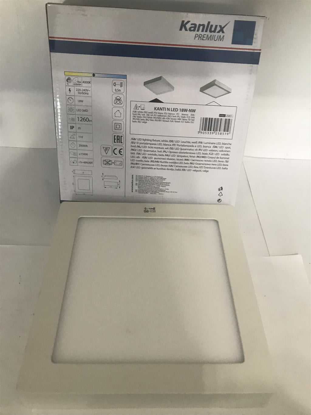 Kanlux KANTI N LED 18W-NW (White) 1200lm LED Lighting Fixture  (Square)  25851