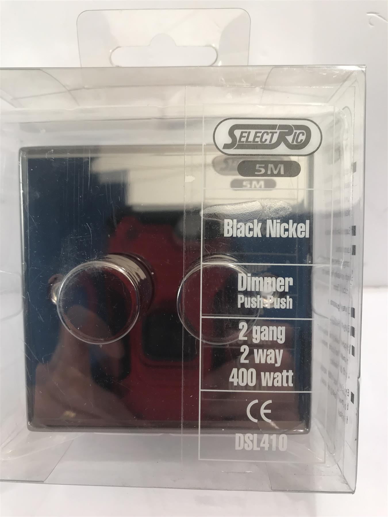 Black Nickel Dimmer Push Switch 2 Gang 2 Way 400w   DSL410