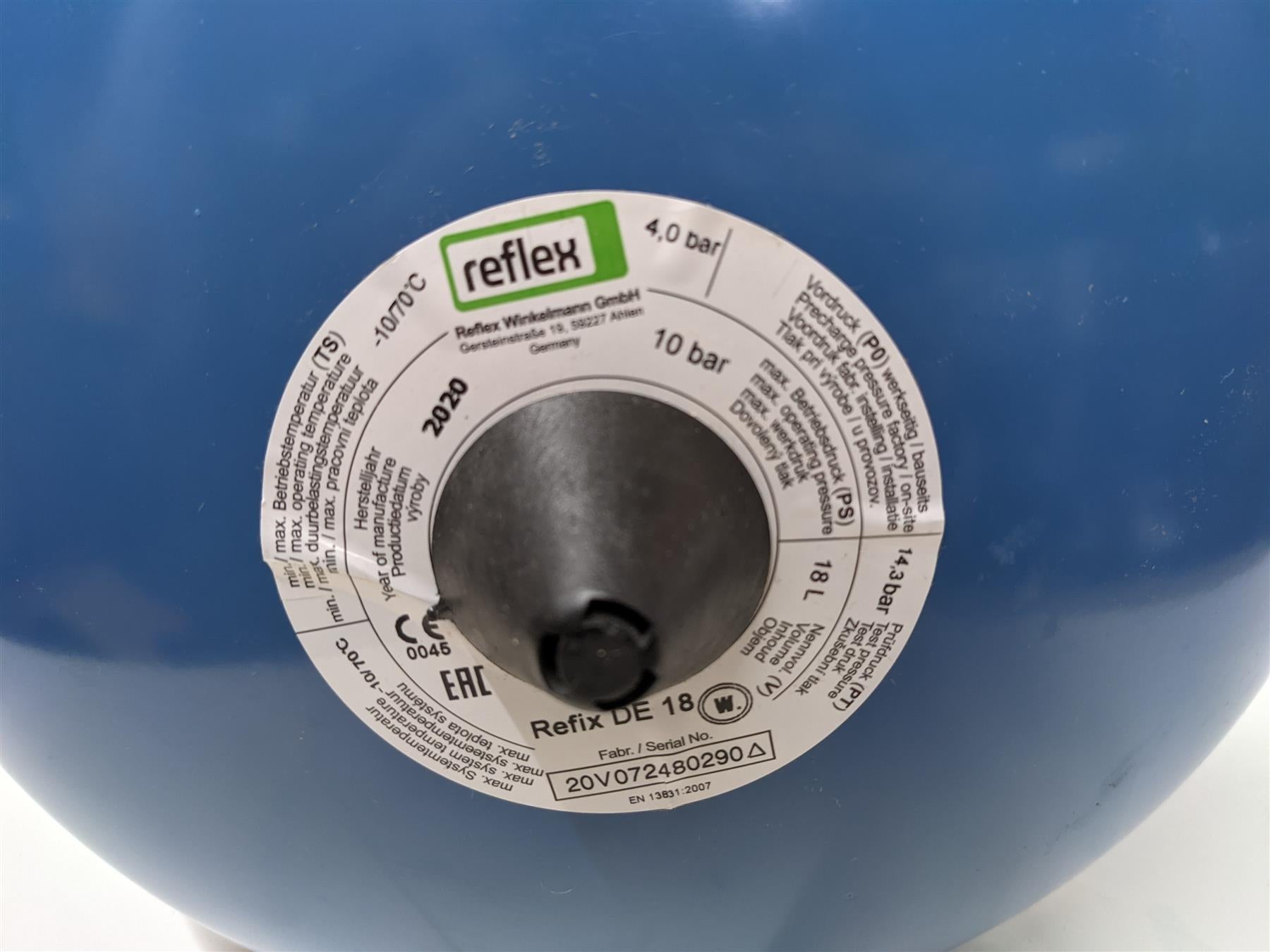 REFLEX Expansion Vessel, DE Bladder Potable Water, G 3/4 Connection