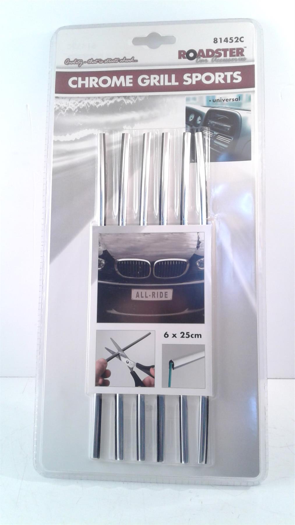 Roadster Chrome Grill Sports (Universal) 6 x 25cm