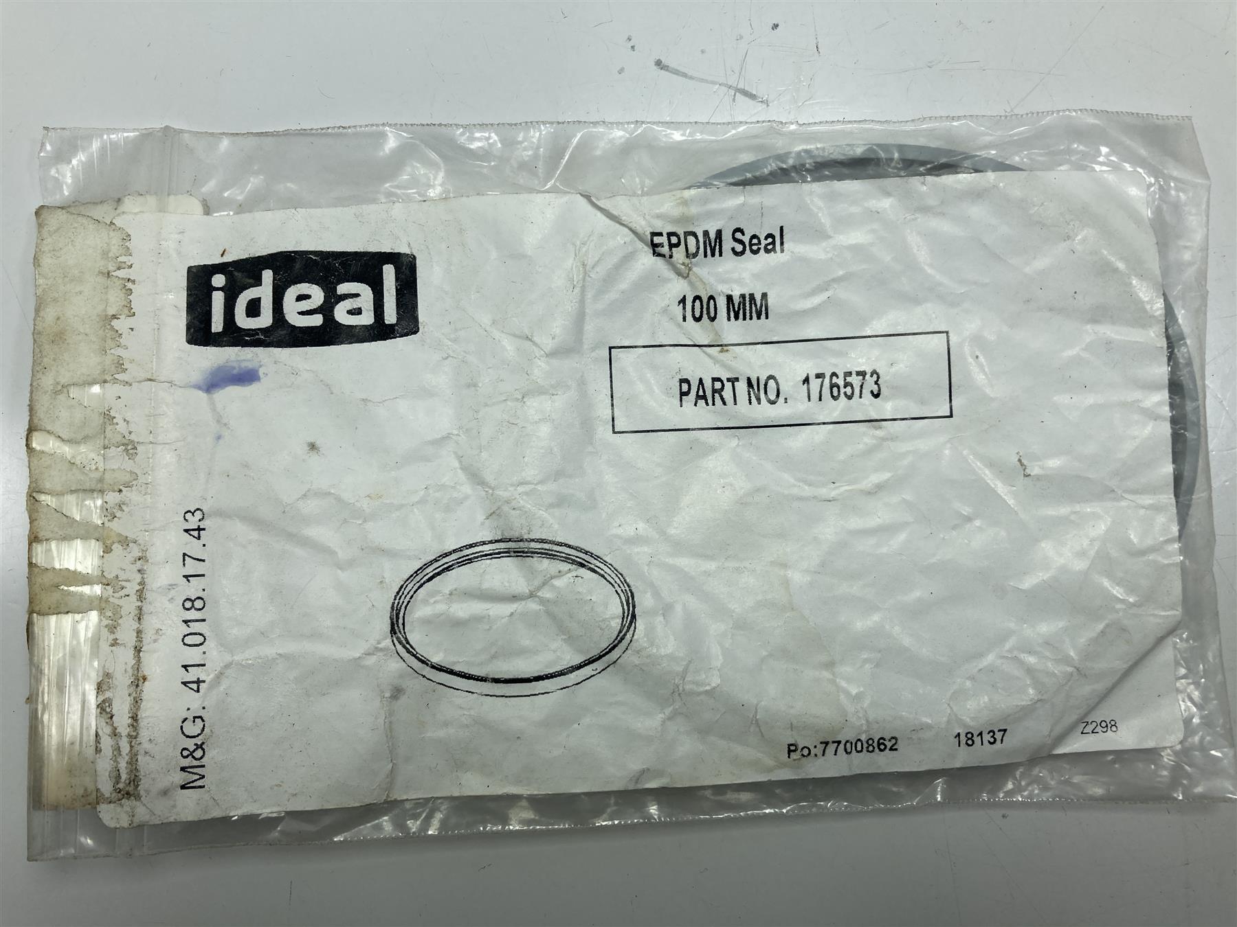 Genuine Ideal iCombi 24 30 35 Grey Lip Seal 100mm 176573 New