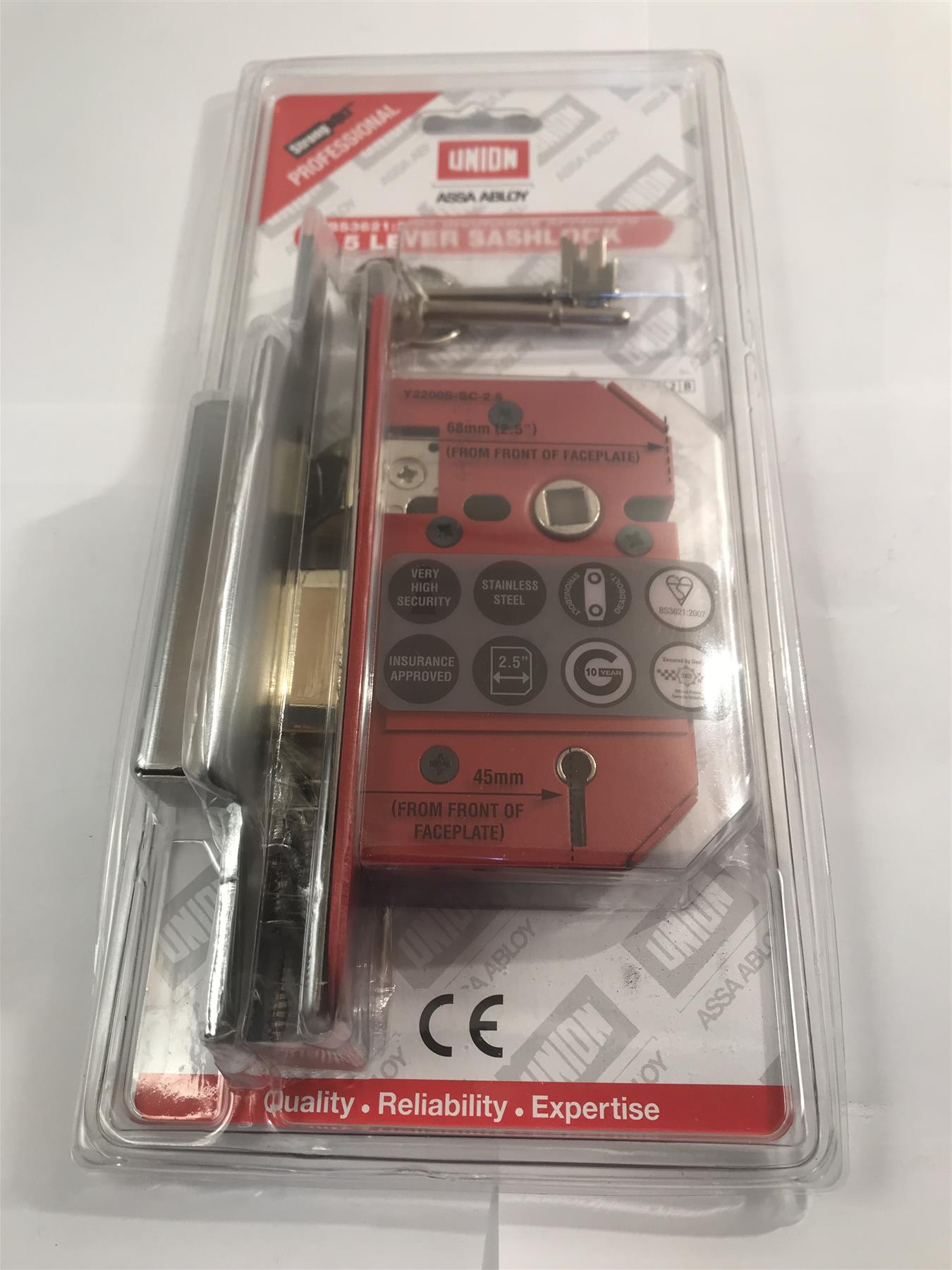 Union Y2200SC25 Strongbolt 5 Lever Lock 68mm Satin Chrome