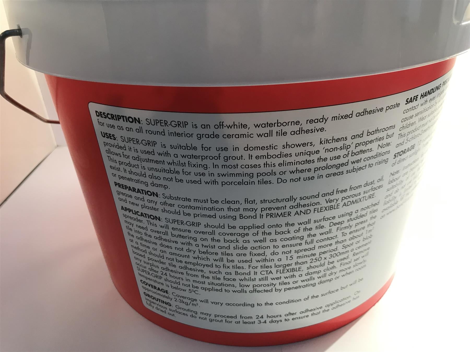 Bondit Super Grip Tile Adhesive Ceramic Wall Tile 15KG Off White