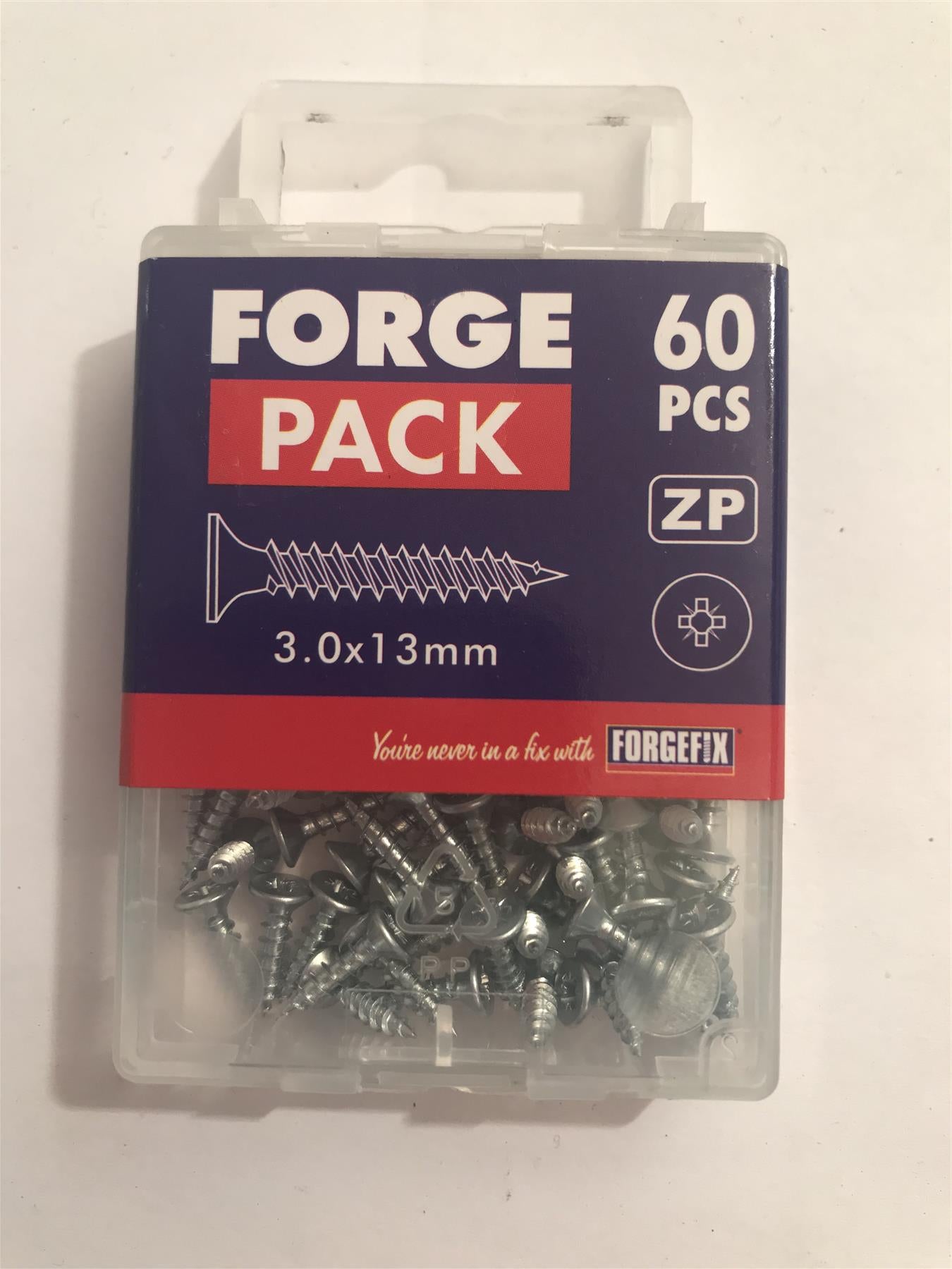 ForgeFix Multi-Purpose Pozi Screw 3.0 x 13mm (60 Pack) FPMPS313ZP