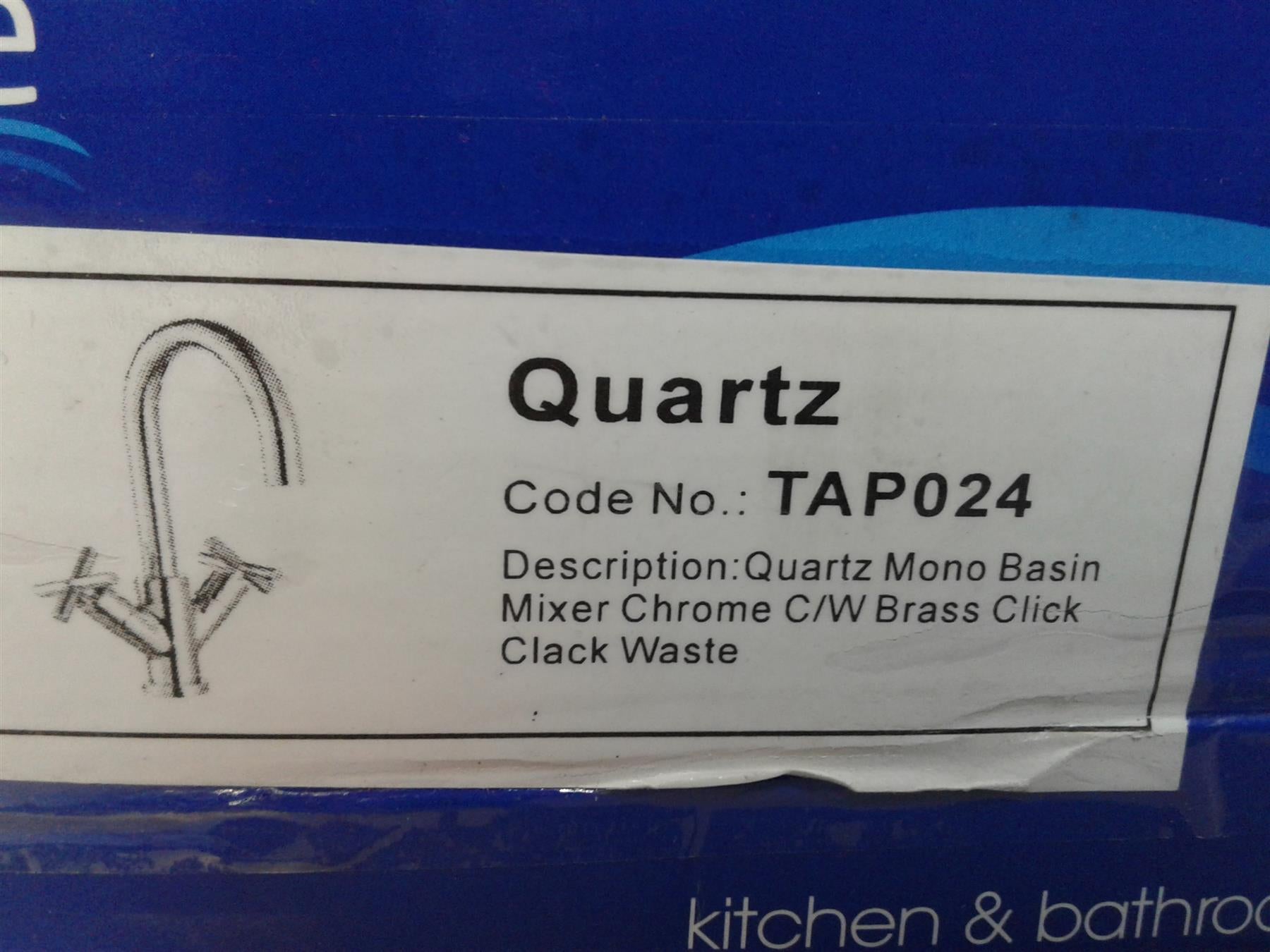 NEW TECHNIQUE QUARTZ MONO BASIN MIXER CHROME MODERN TAP - TAP024