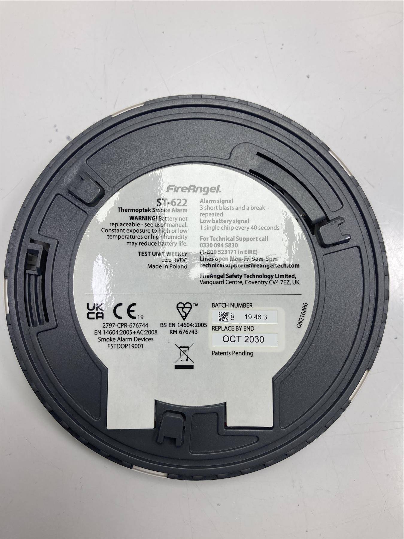 FIREANGEL multi-sensor smoke alarm ST-622T