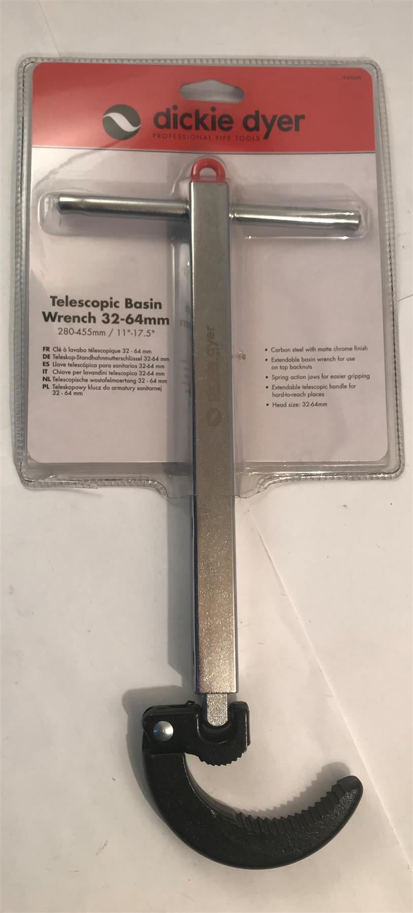 Dickie Dyer Telescopic Basin Wrench 32-64mm  280-455mm / 11"-17.5"  949049