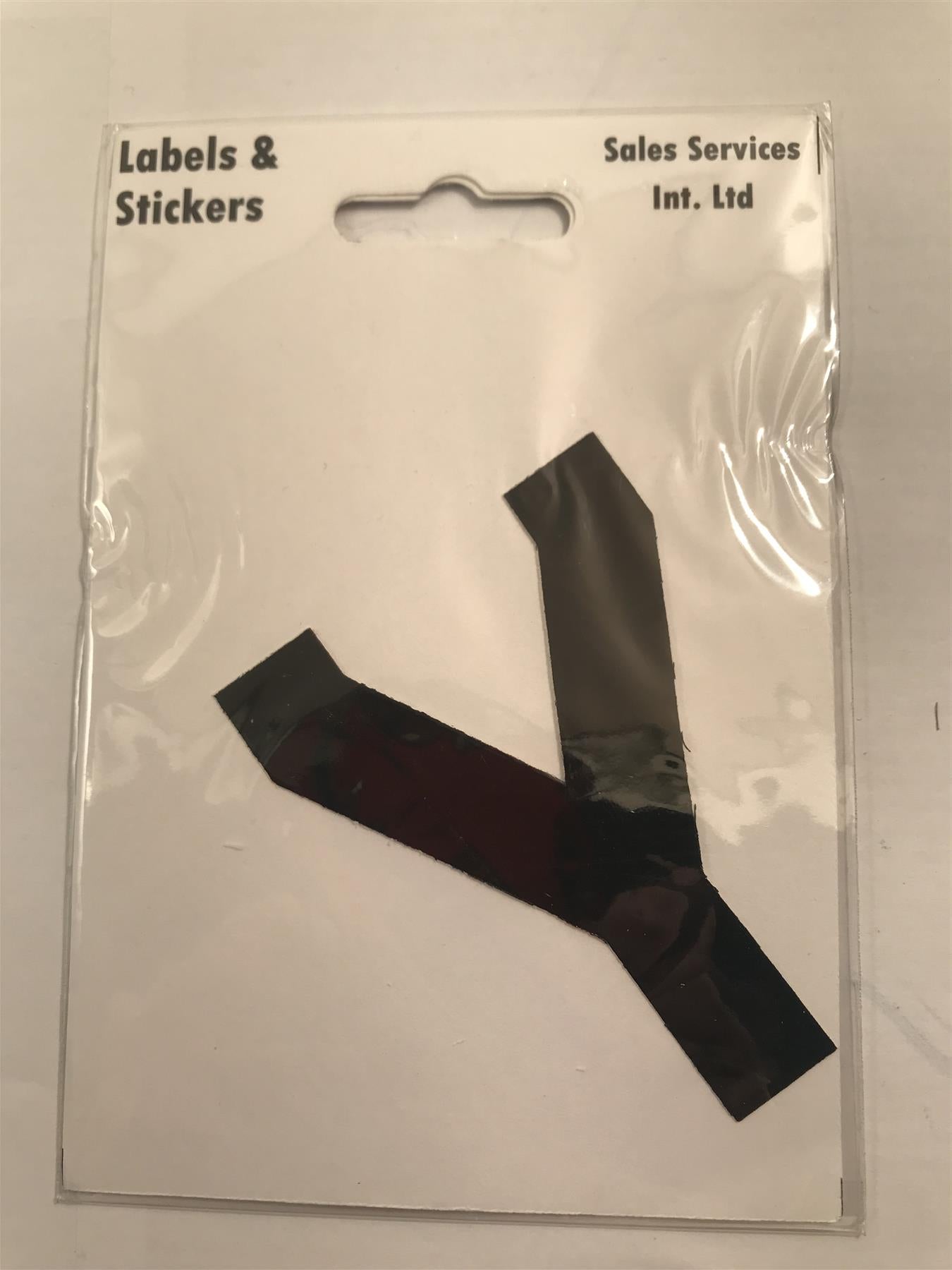 Black Letter Y Self Adhesive Waterproof Sticker 8 x 6cm
