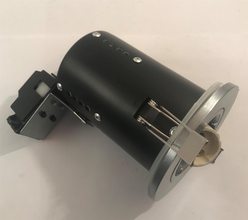 Fire Rated GU10 Ceiling Spot Light Satin Chrome (Without Bulb)