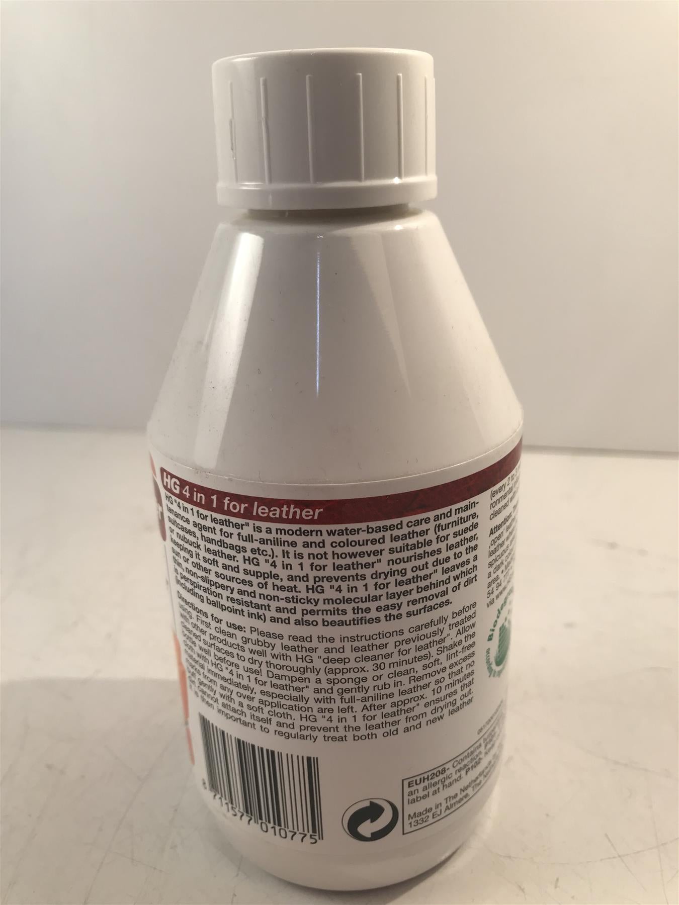 HG 4 In 1 For Leather Cleaner Nourishes Protects 250ml