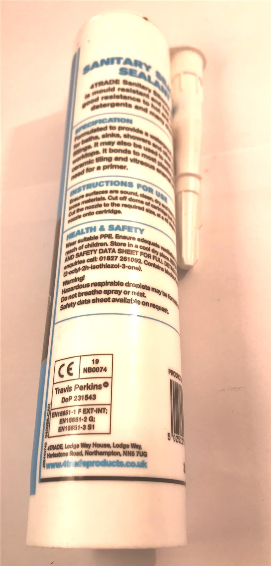 4trade Sanitary Silicone Sealant Mould Resistant White