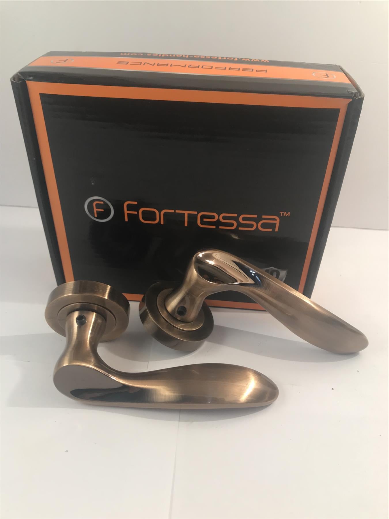 Fortessa FDEACH-AB Achilles Door Lever/Handle with Airbrushed Brass Finish
