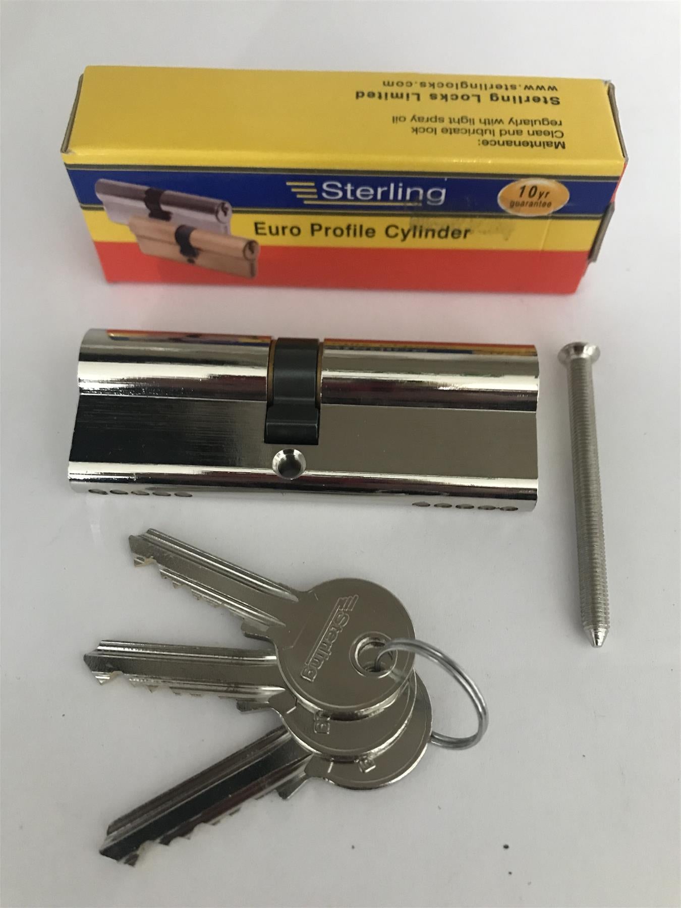 Sterling EPN4045 Double Euro 5 Pin Cylinder 85mm (40x45), Polished Nickel