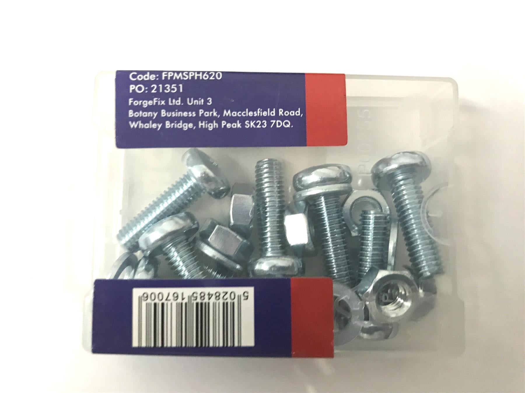 Forgefix FORFPMSPH620 Machine Screw Pozi Pan Head ZP M6 x 20mm Forge Pack 8