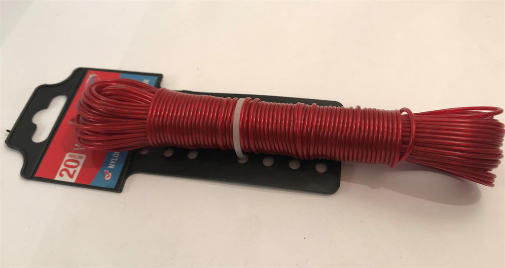 20m Washing Line Red Nylon