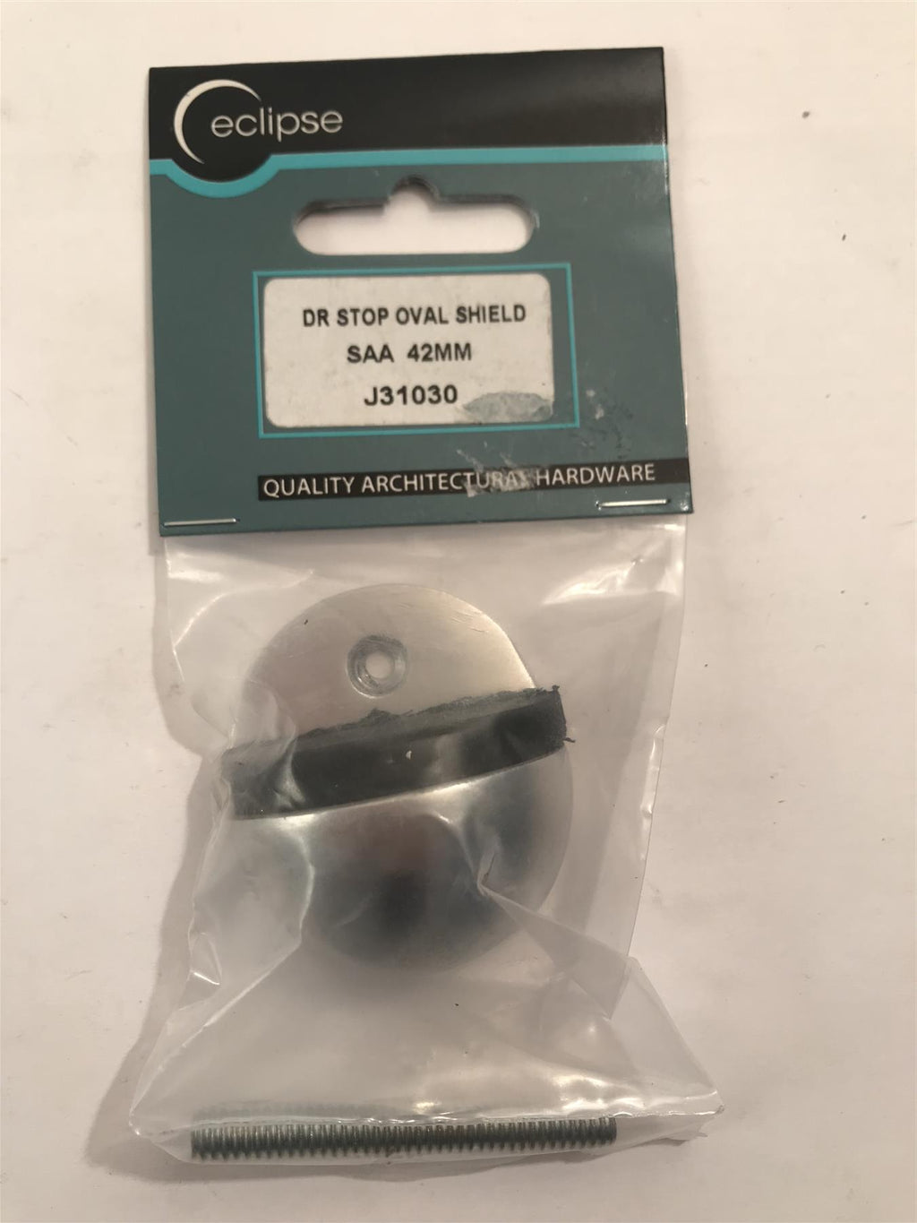 Eclipse Shielded Oval Door Stop Satin Chrome 42mm  J31030