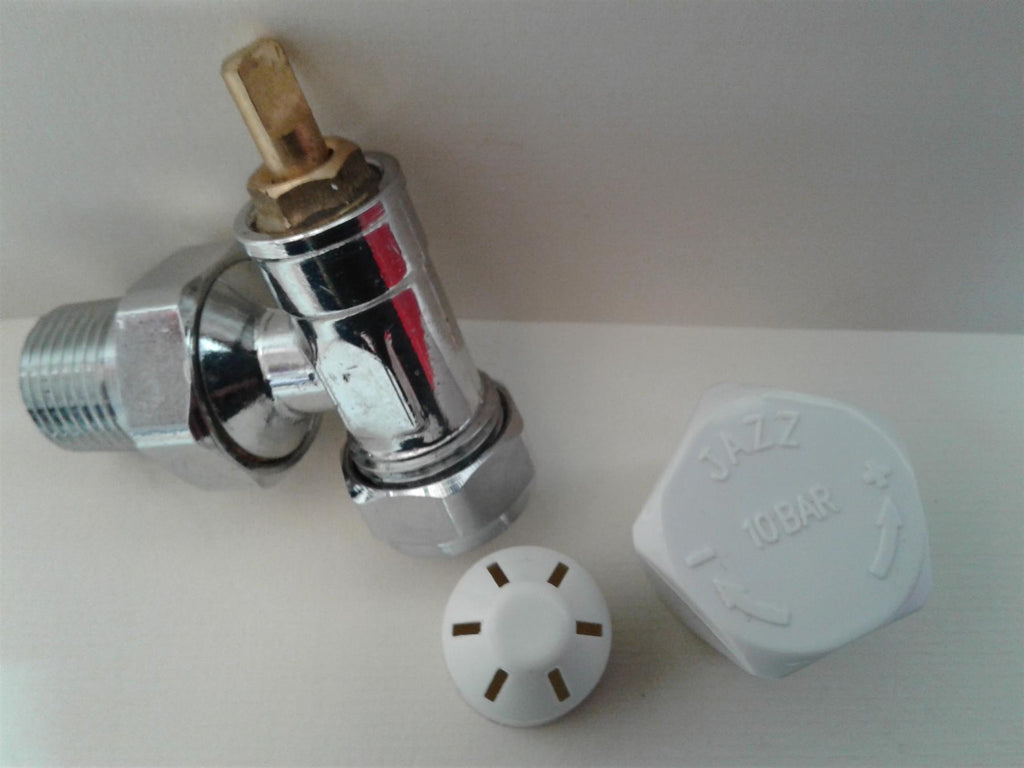 NEW JAZZ 10 ANGLED CHROME RADIATOR VALVE 1/2 15mm