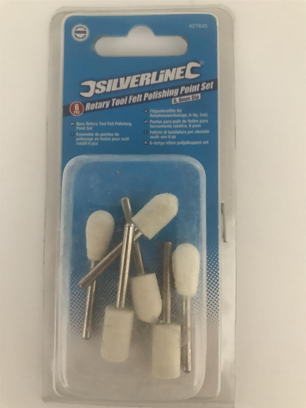 Silverline 6pc Rotary Tool Felt Polishing Point Set 6, 8mm Dia  427645
