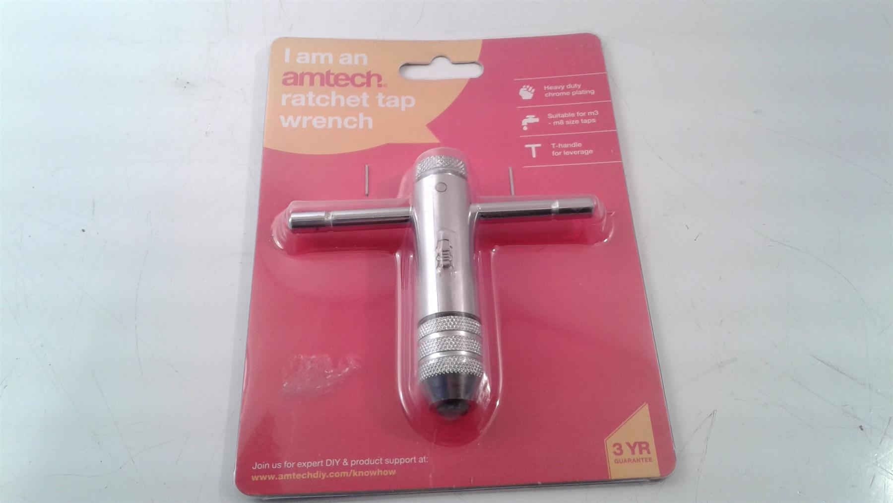 Amtech Ratchet Tap Wrench Heavy Duty Chrome
