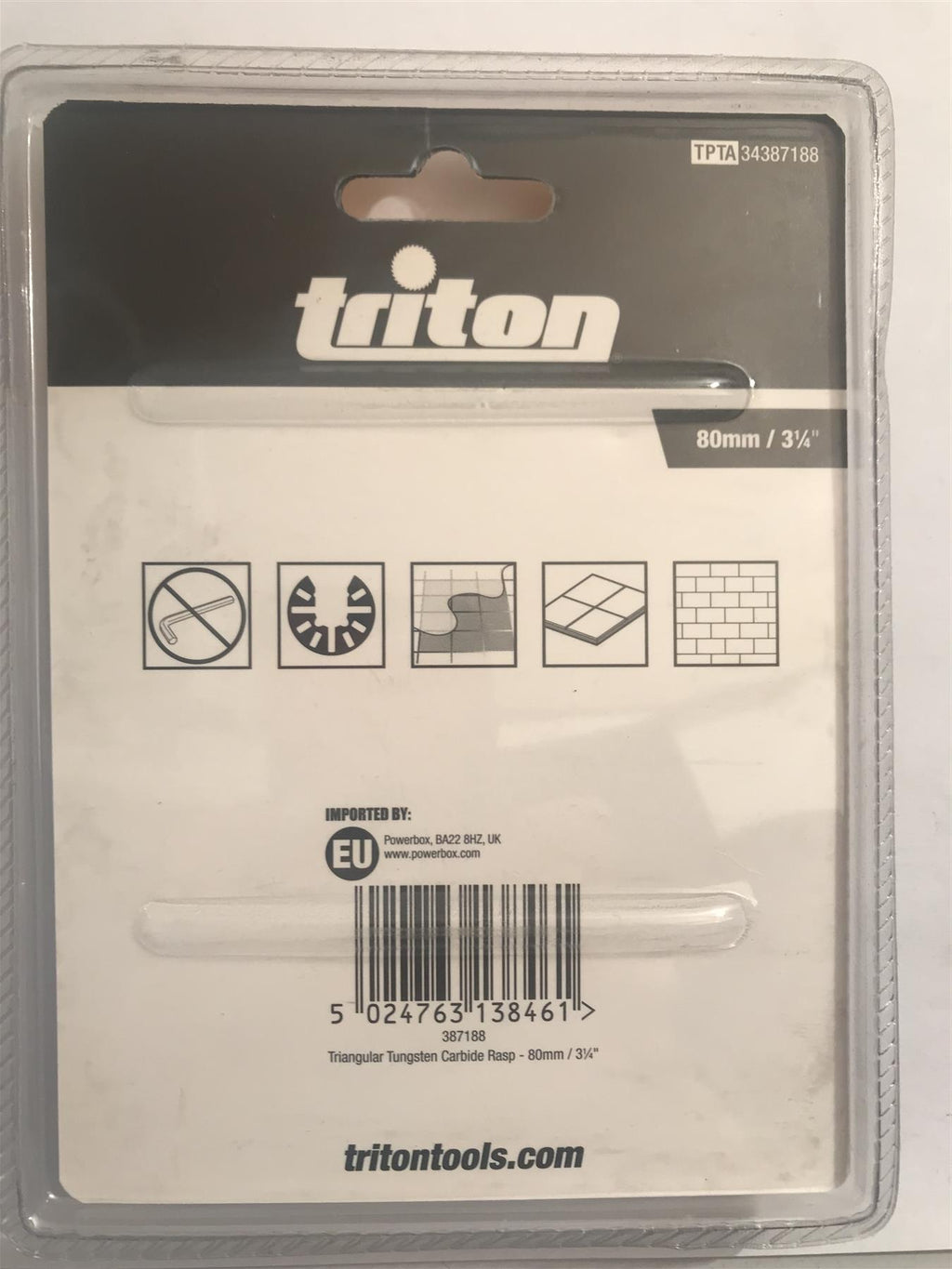 Triton Triangular Tungsten Carbide Rasp - 80mm / 3¼"   387188