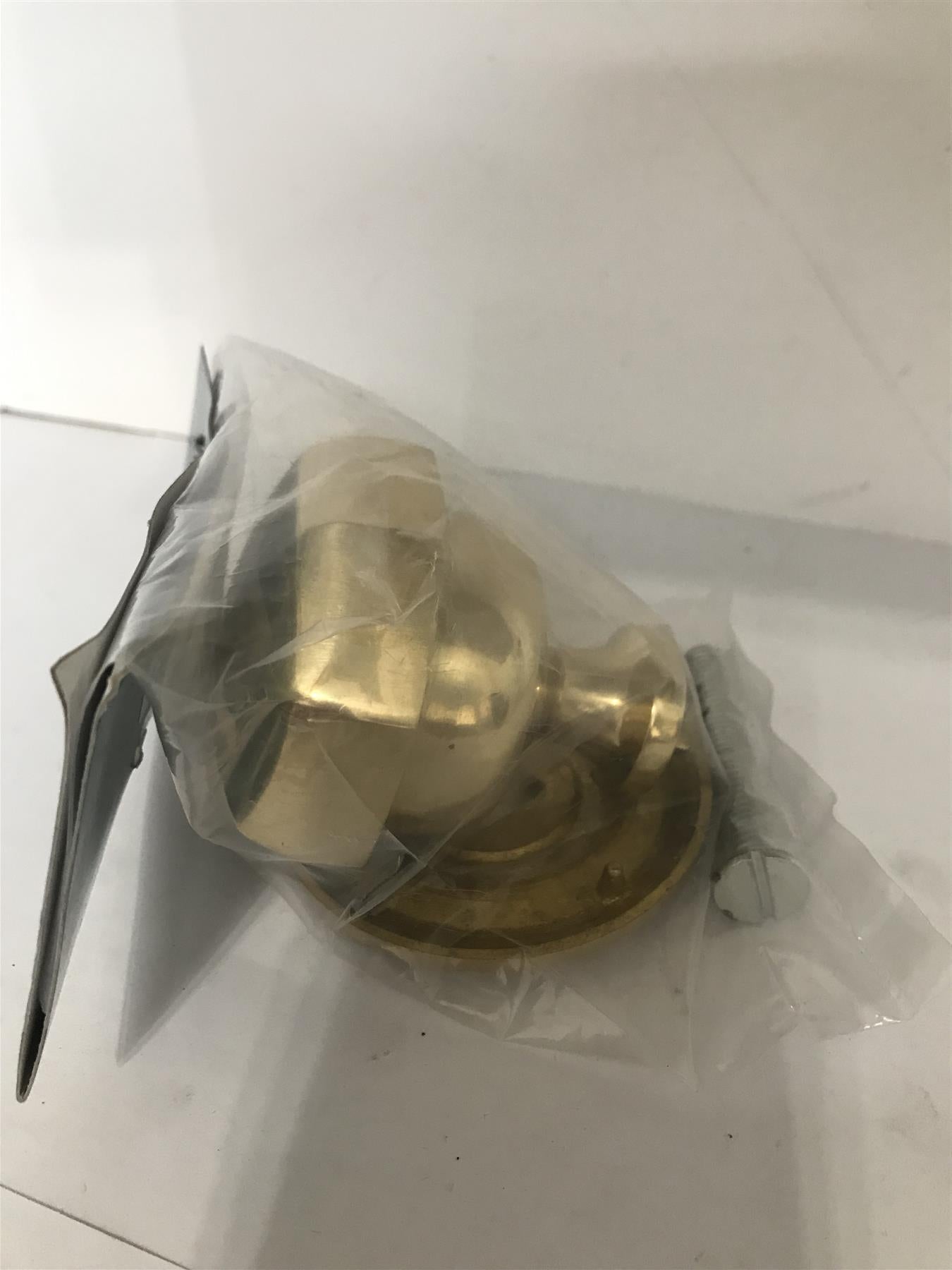 Octagonal Brass Centre Door Knob PB-65mm  J33570