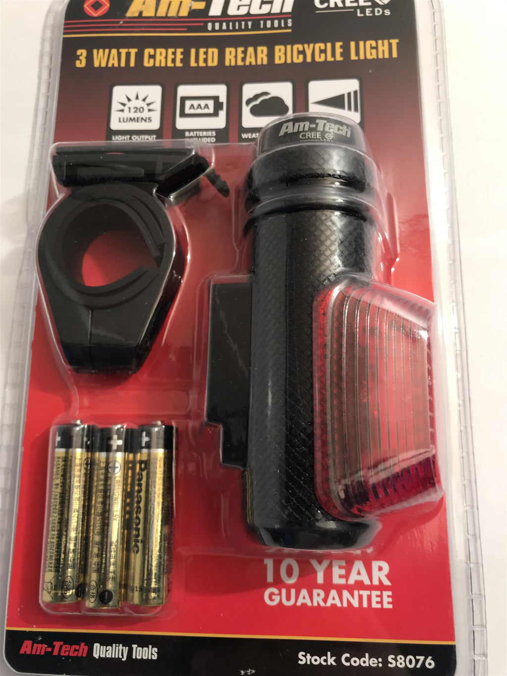 Amtech 3 Watt Cree LED Rear Bicycle Light S8076