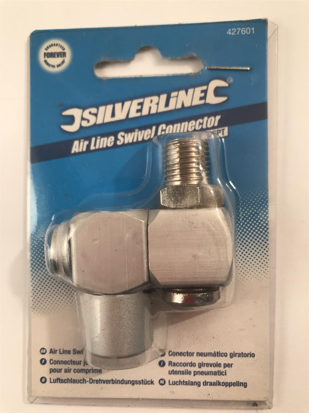 Silverline Air Line Swivel Connector 1/4'' BSPT Anodised Aluminium 427601